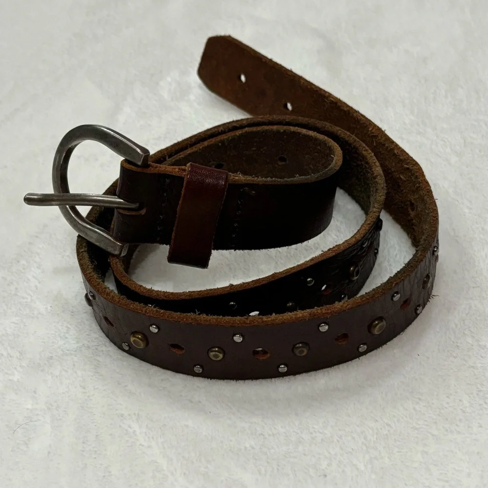 TARGET Girl’s Studded Faux Leather Belt - brown, 32.5 inches